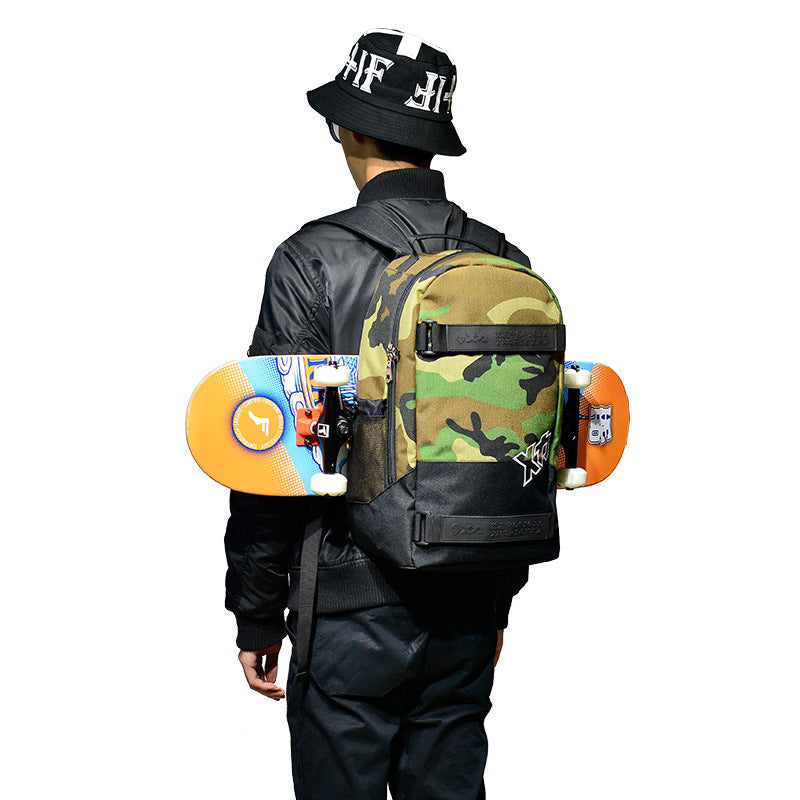 Double-shoulder Skateboard Large-capacity Backpack Multi-functional Double Rocker Land Punching Board Infinite Avenue