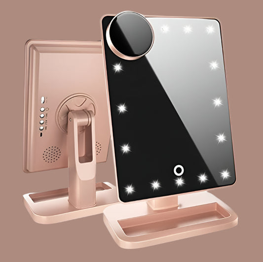 LED Touchscreen Makeup Mirror with Bluetooth & 10X Magnification Infinite Avenue