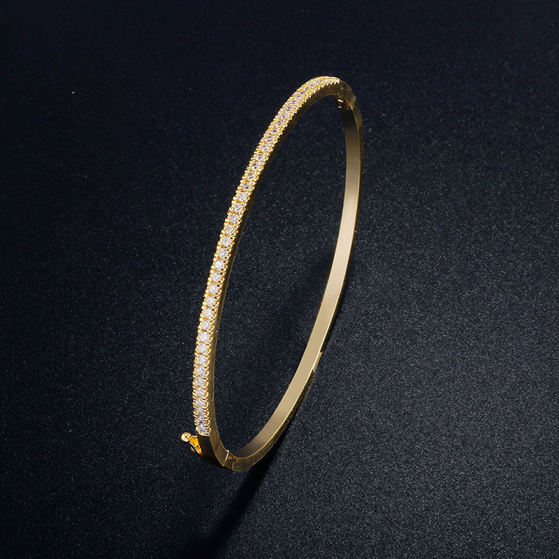 White Gold Plated Bracelet Female Inlaid AAA Zircon Simple White Gold Plated Infinite Avenue