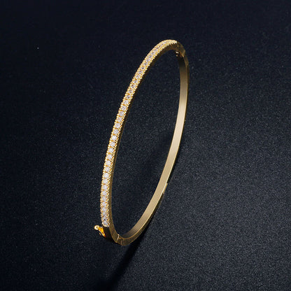 White Gold Plated Bracelet Female Inlaid AAA Zircon Simple White Gold Plated Infinite Avenue