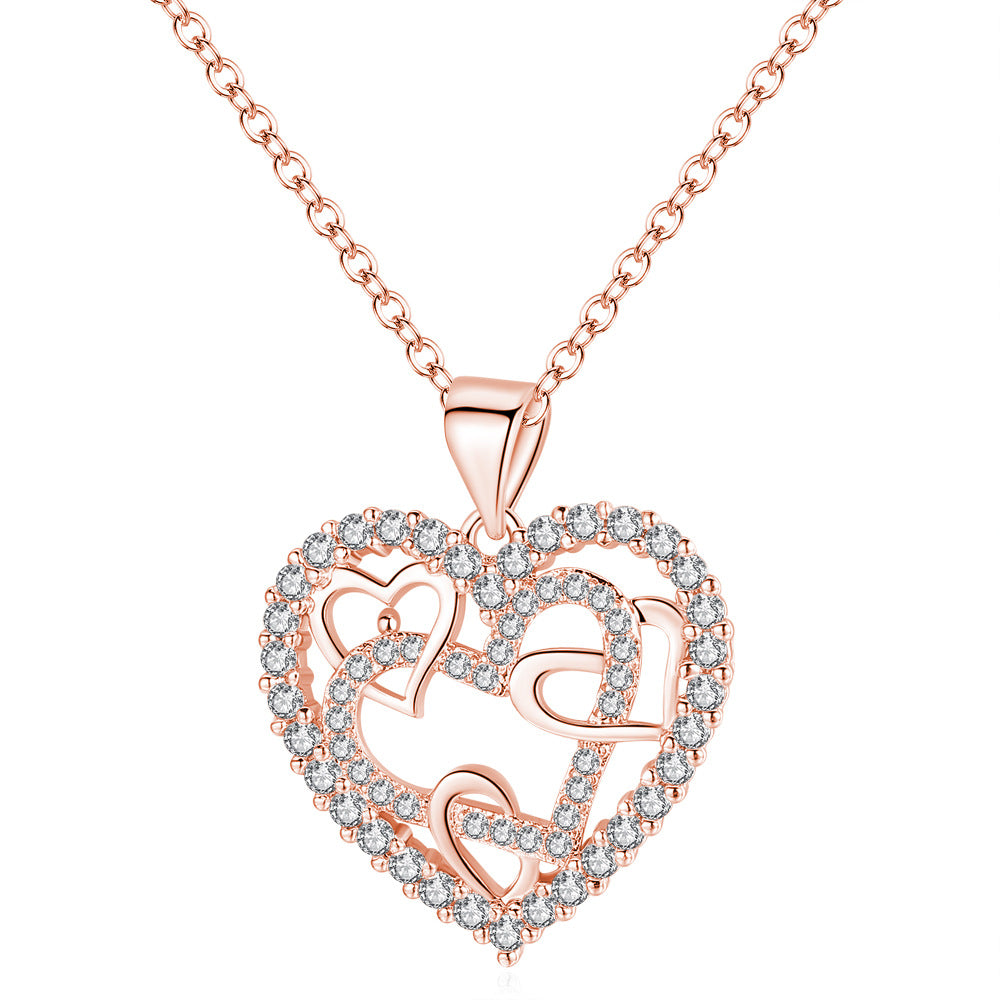 Hollow Heart Necklace For Women Affordable Luxury Fashion Rose Gold Infinite Avenue