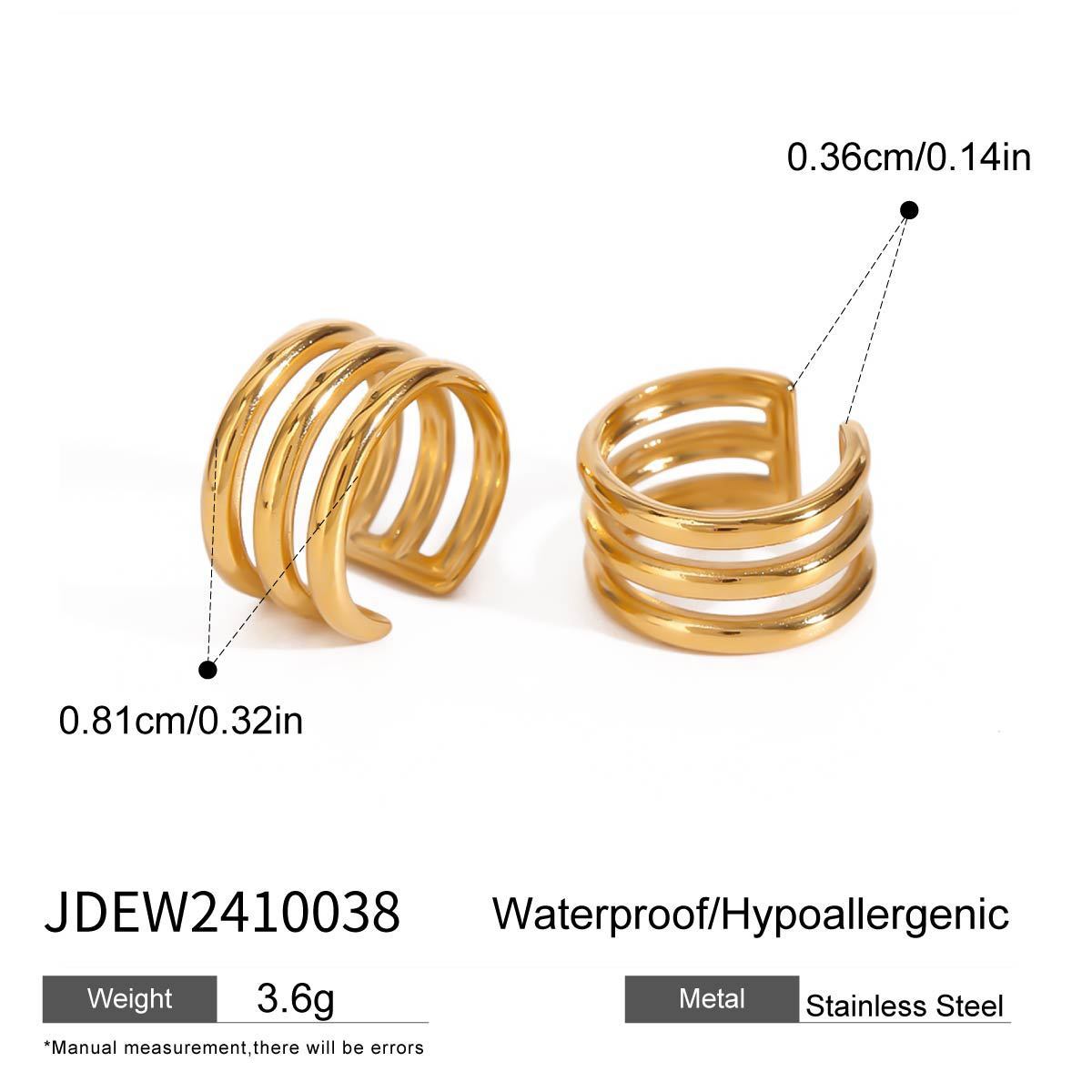 Stainless Steel Three-layer Cutout Earrings Simple JDEW2410038 Infinite Avenue