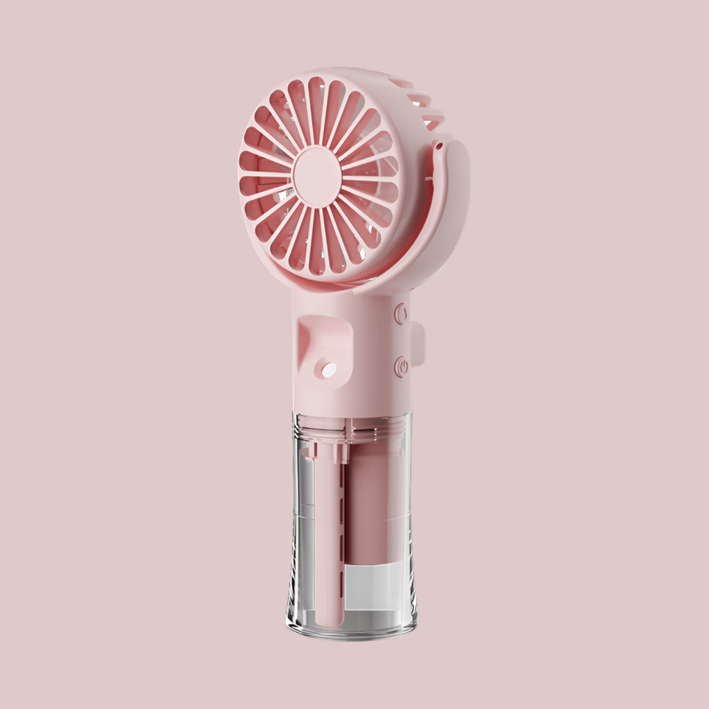 Portable 4-Speed Mist Fan: Handheld USB Rechargeable Summer Cooler - Infinite Avenue