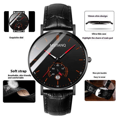 Trade Watch Stylish Black Technology Belt Refined Steel Korean Casual Calendar Black Belt Sublime Eye Palette Infinite Avenue