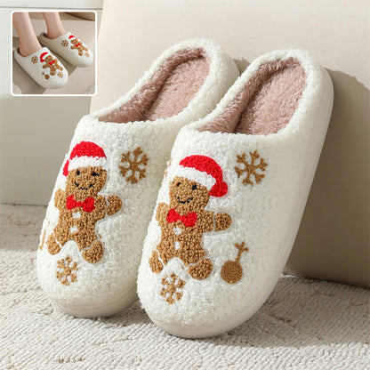 Women’s Christmas Gingerbread Slippers – Fuzzy Non-Slip House Shoes Infinite Avenue