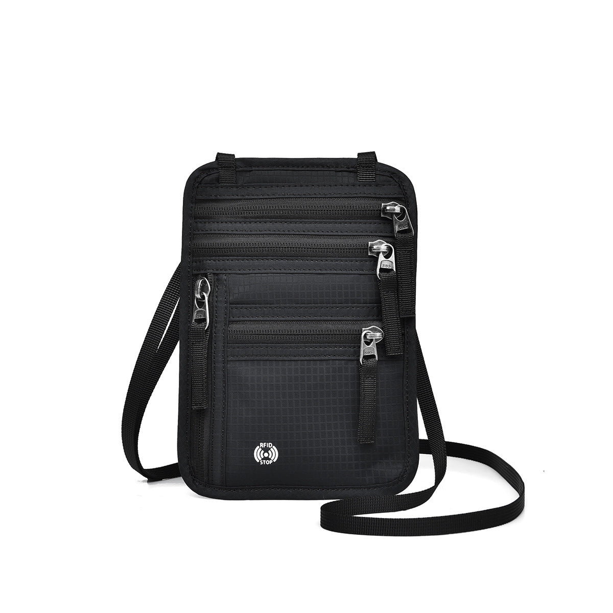 Multi-functional Credentials Travel Passport Bag Abroad Black Infinite Avenue