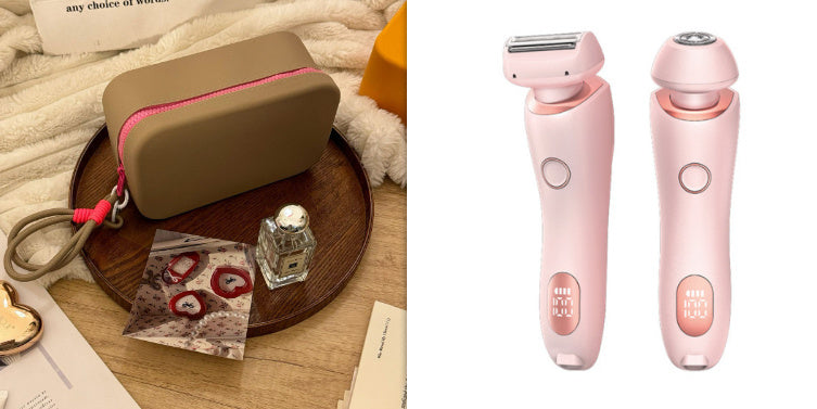 2-in-1 USB Rechargeable Epilator & Trimmer – Women’s Body Shaver Pink and Khaki Rose Red set USB Infinite Avenue