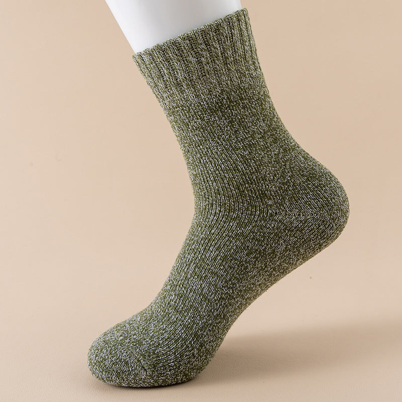 Fleece-Lined Mid-Calf Socks – Warm for Autumn & Winter Army Green One Size Infinite Avenue