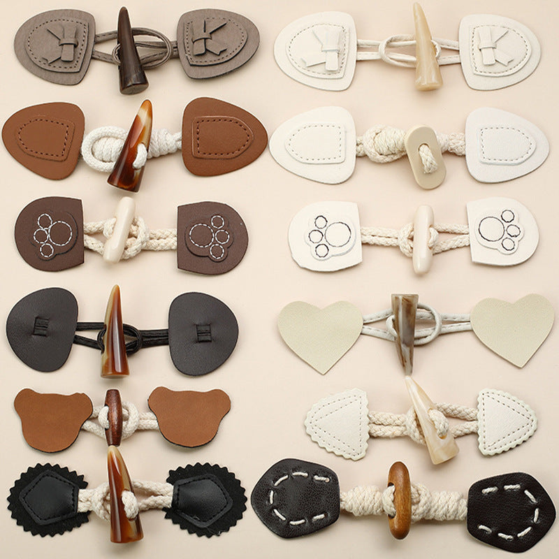 Genuine Leather Horn Buckle Decorative Button Accessories Infinite Avenue