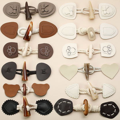 Genuine Leather Horn Buckle Decorative Button Accessories Infinite Avenue