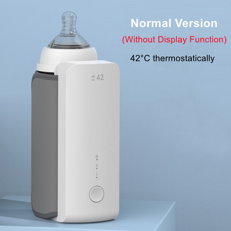 Portable Wireless Rechargeable Baby Bottle Warmer USB Charging And Heating Bag Portable Constant Temperature Milk Warmer Universal Bottle Insulation Sleeve Gray 42degrees Infinite Avenue