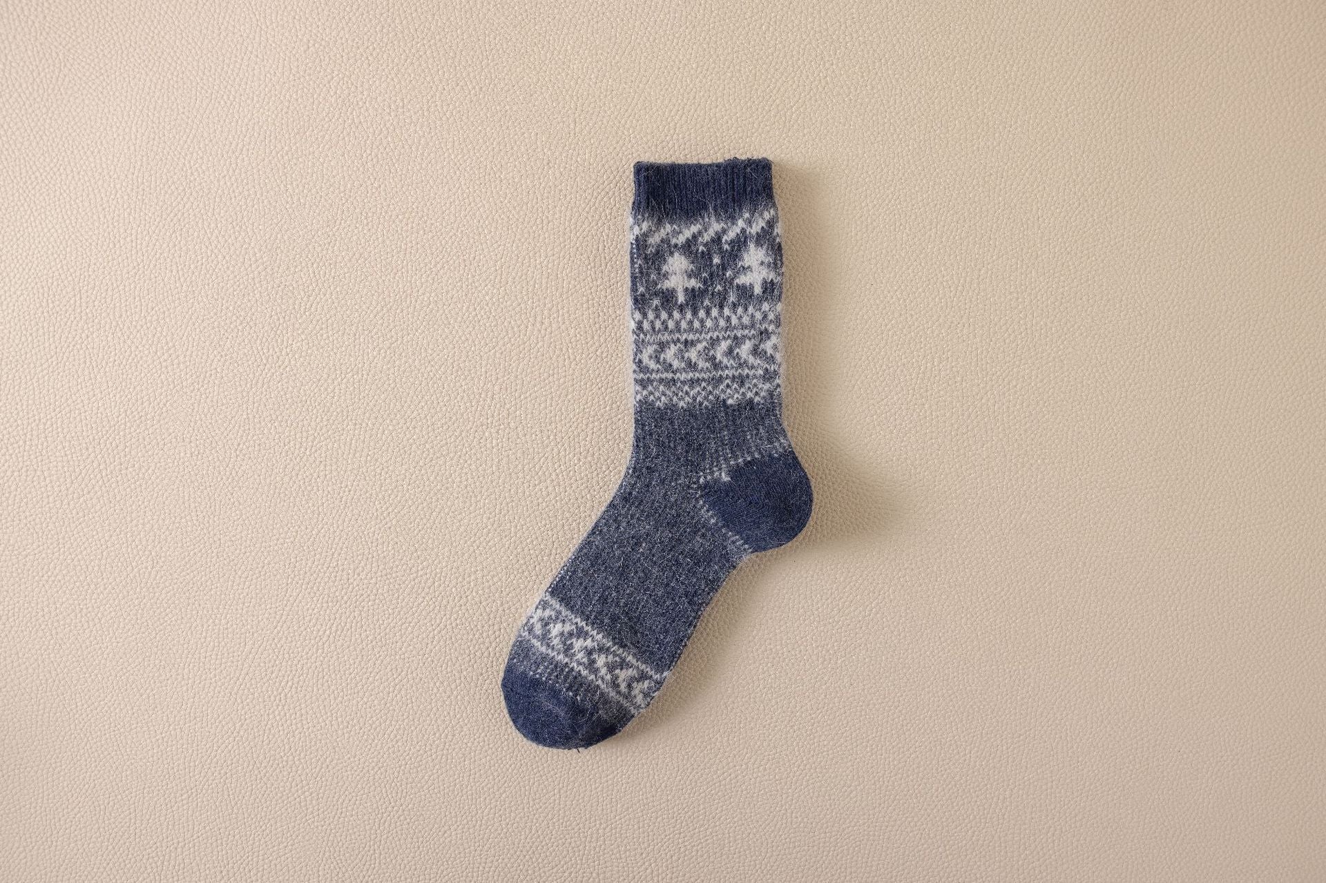 Autumn & Winter Mid-Calf Thick Knit Women's Socks 3 Blue Infinite Avenue