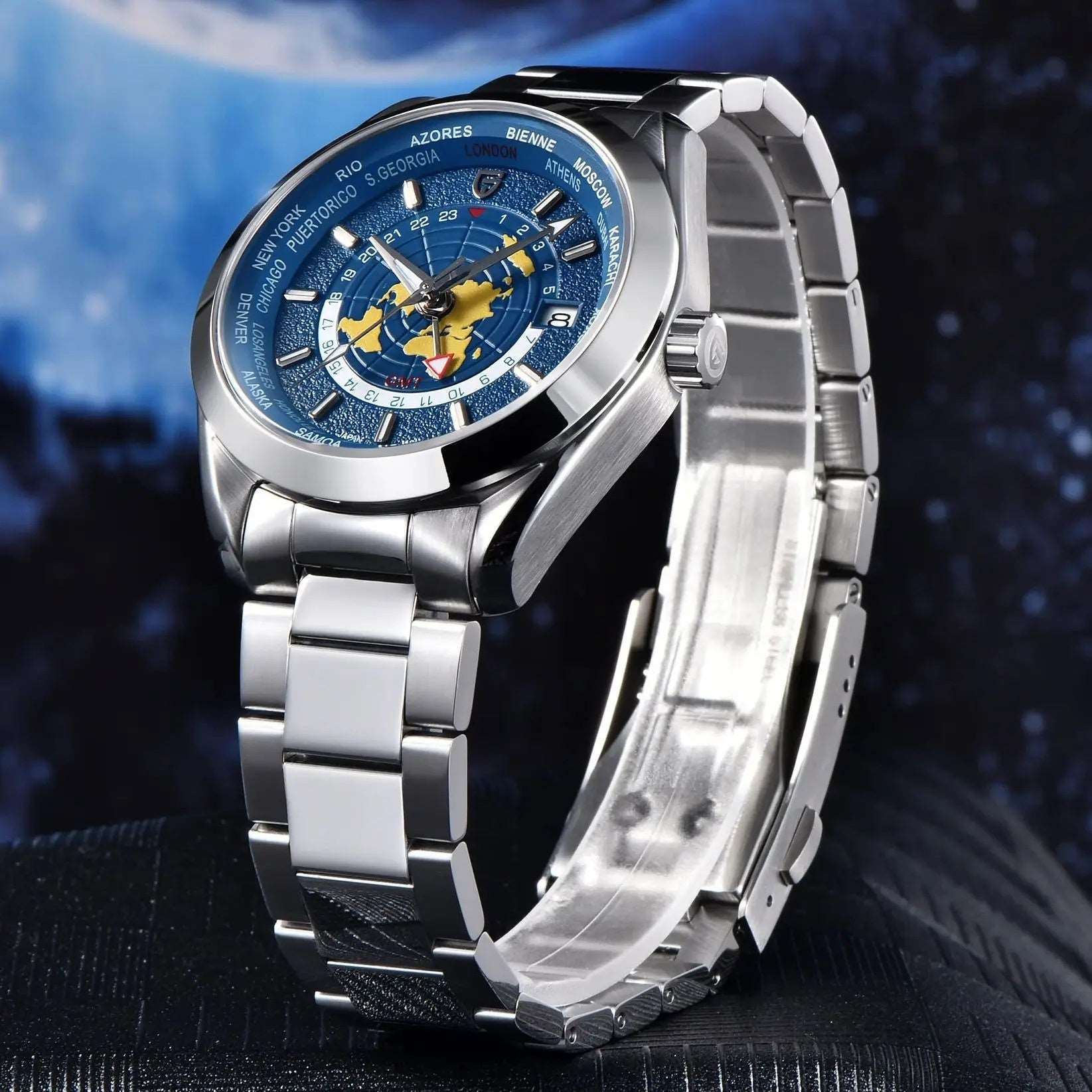 Men's Multifunctional Mechanical GMT Dual Time Zone Luminous Watrproof Watch Infinite Avenue