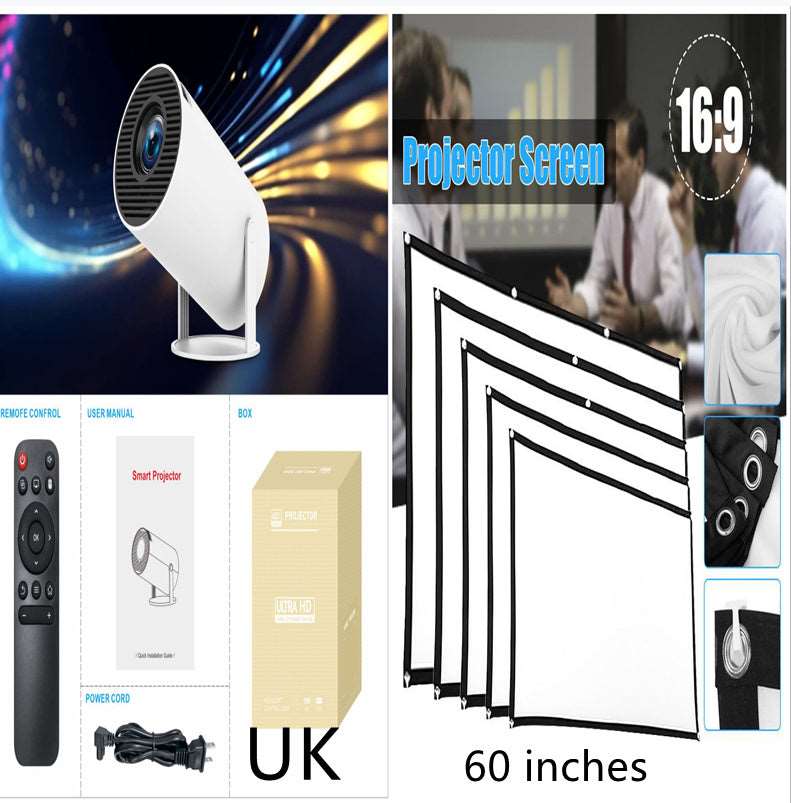 HY300 Pro Projector Home Theater Entertainment Portable Small Projector Set1 UK Infinite Avenue