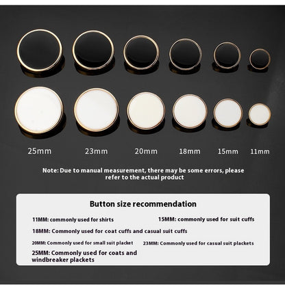 High-end High-leg Men's And Women's Suit Shirt Coat White Black Round Decorative Metal Buttons Infinite Avenue