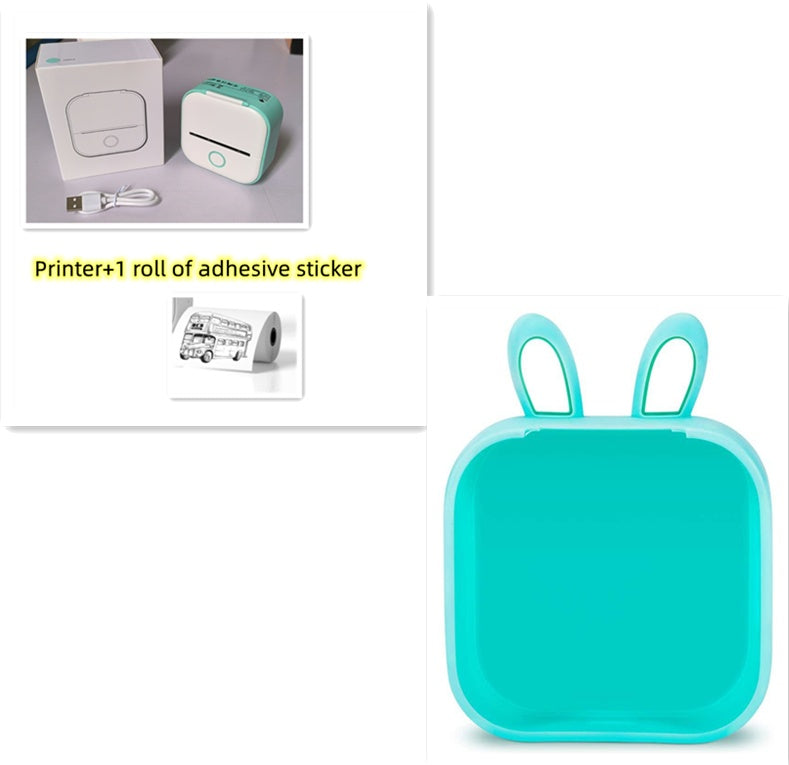 Portable Mini Thermal Label & Photo Printer – Bluetooth Compatible Green SetD USB Infinite Avenue