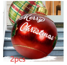 60CM Inflatable PVC Christmas Ball – Outdoor Tree Ornament Christmas 2PCS 60cm Infinite Avenue