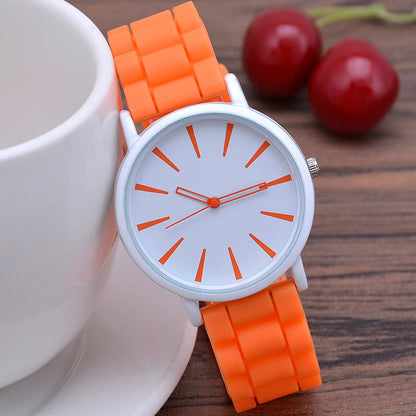 Classic Ultra-thin Silicone Watch Female Student Orange Infinite Avenue