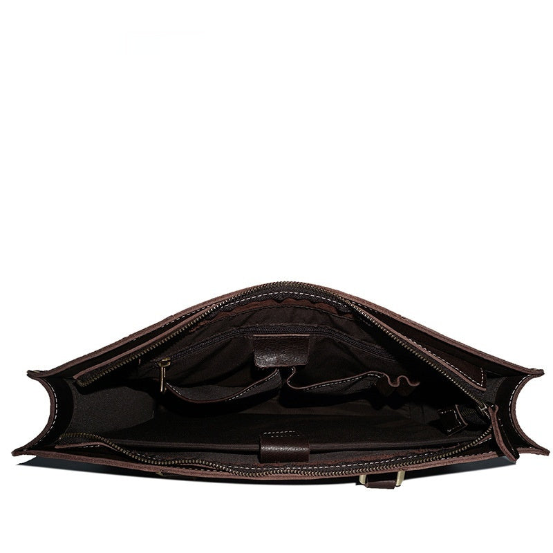 First Layer Cowhide Oily Leather Shoulder Messenger Bag Infinite Avenue