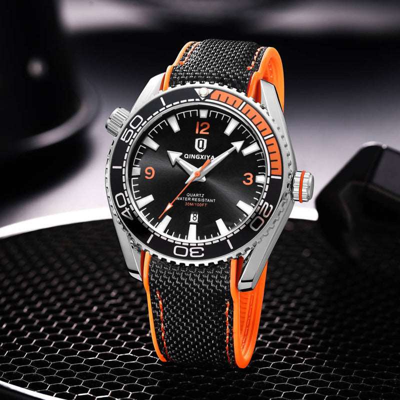 Sports Quartz Watch Men's Silicone Strap Waterproof Calendar Fashion Infinite Avenue