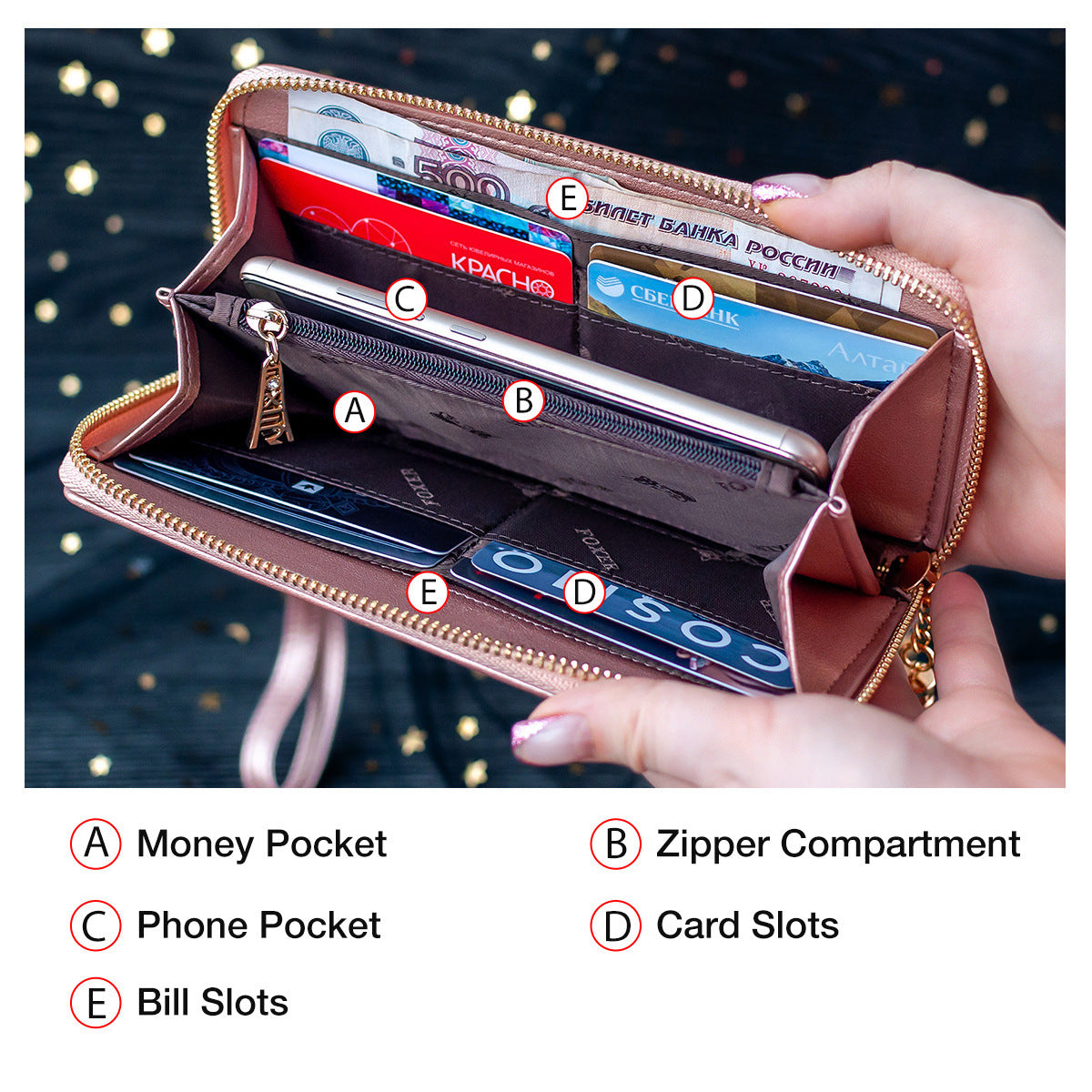 Two-layer Cowhide Wallet Light Luxury Card Holder Long Infinite Avenue