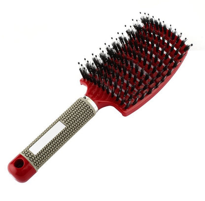 Hairbrush Anti Klit Brushy Haarborstel Women Detangler Hair Brush Bristle Nylon Scalp Massage Teaser Hair Brush Comb Red Brush Infinite Avenue