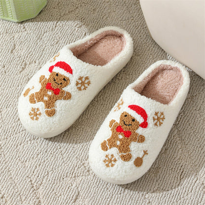 Women’s Christmas Gingerbread Slippers – Fuzzy Non-Slip House Shoes Infinite Avenue