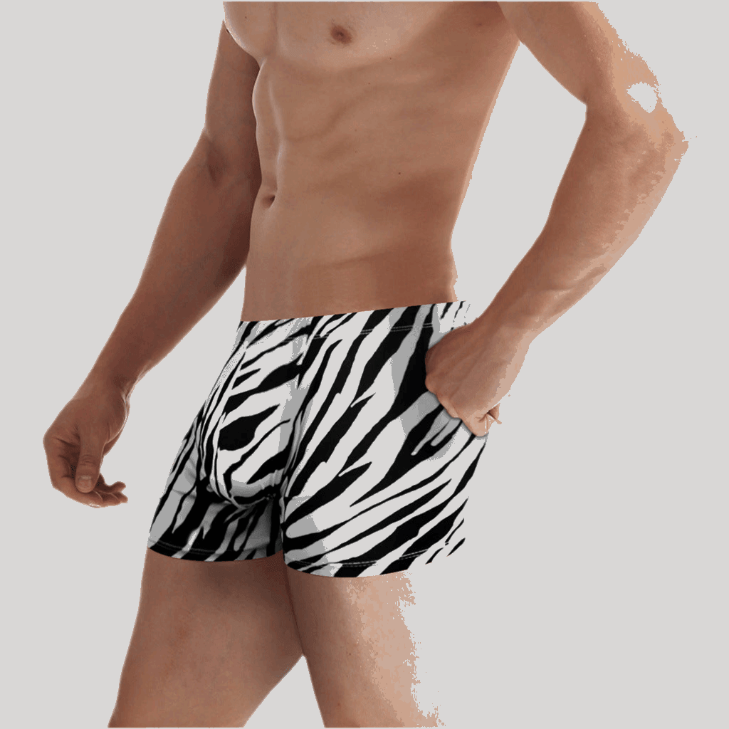 Men's Zebra Low Waist Twill Underpants - Infinite Avenue