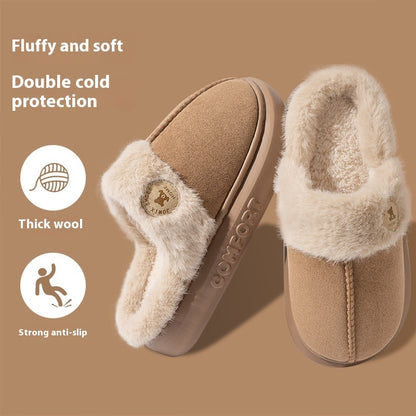 New Plush Slippers For Women Men Winter Warm Home Slipper Indoor Thick-soled Fleece Shoes Infinite Avenue