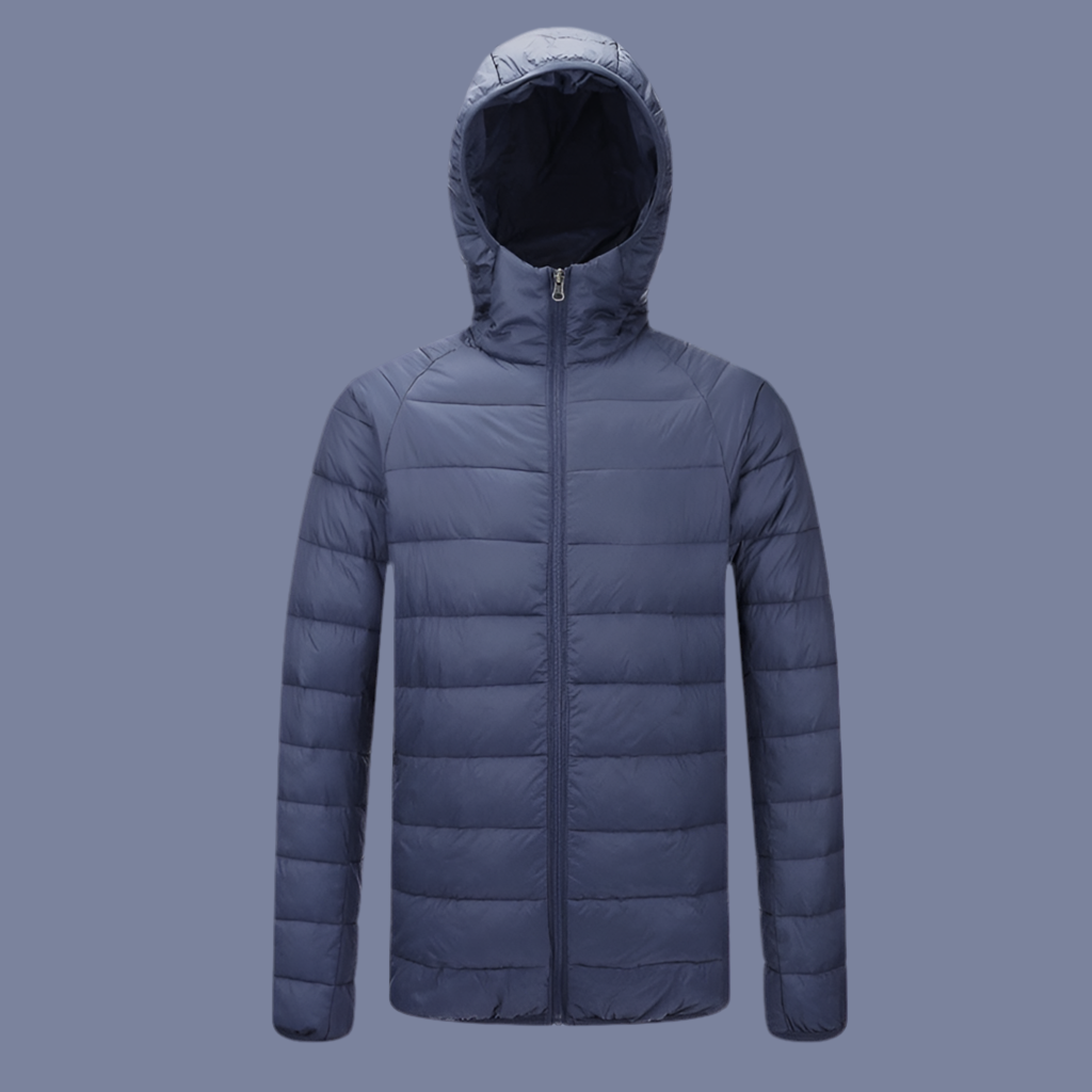 Men’s Lightweight Hooded Winter Coat – Warm Zipper Jacket Hooded navy blue Infinite Avenue