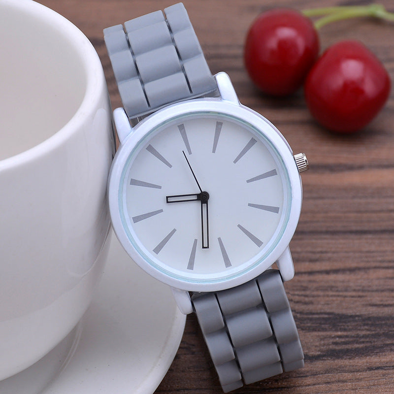 Classic Ultra-thin Silicone Watch Female Student Gray Infinite Avenue