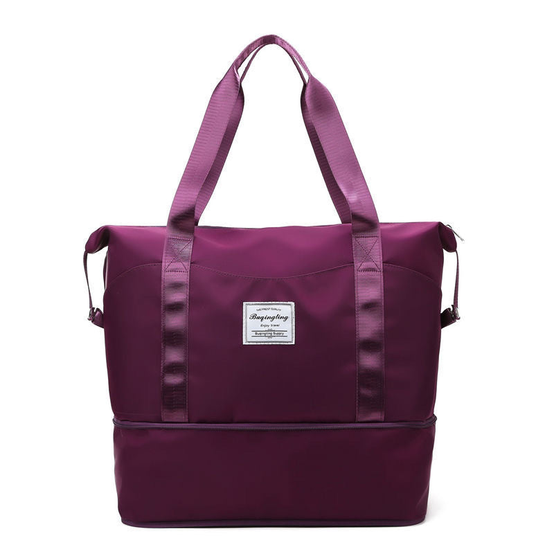 Travel Bag Large Capacity Wet And Dry Isolation Maternity Package Good-looking Handbag Lightweight And Wear-resistant Travel Outside Dark Purple Infinite Avenue