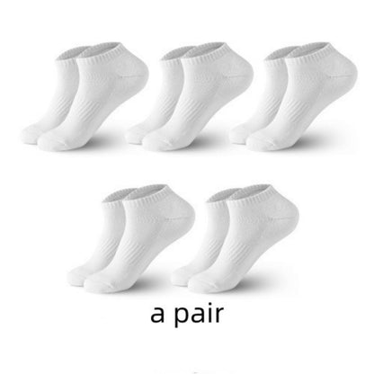 High Cylinder Cotton Middle Tube Solid Color Stockings Ankle Socks White Free Size Infinite Avenue