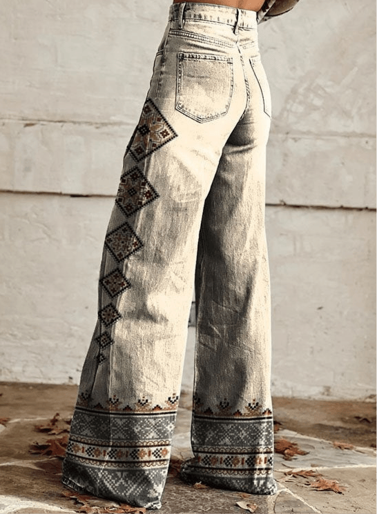 Women's 3D Printed Straight Casual Wide-leg Pants - Infinite Avenue