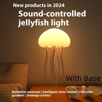 Jellyfish Mood Lamp LED Jellyfish Night Light Portable Jellyfish Lamp Jellyfish Decorations Smart Table Lamp For Bedside Desk Hanging With Base 1PCS Infinite Avenue