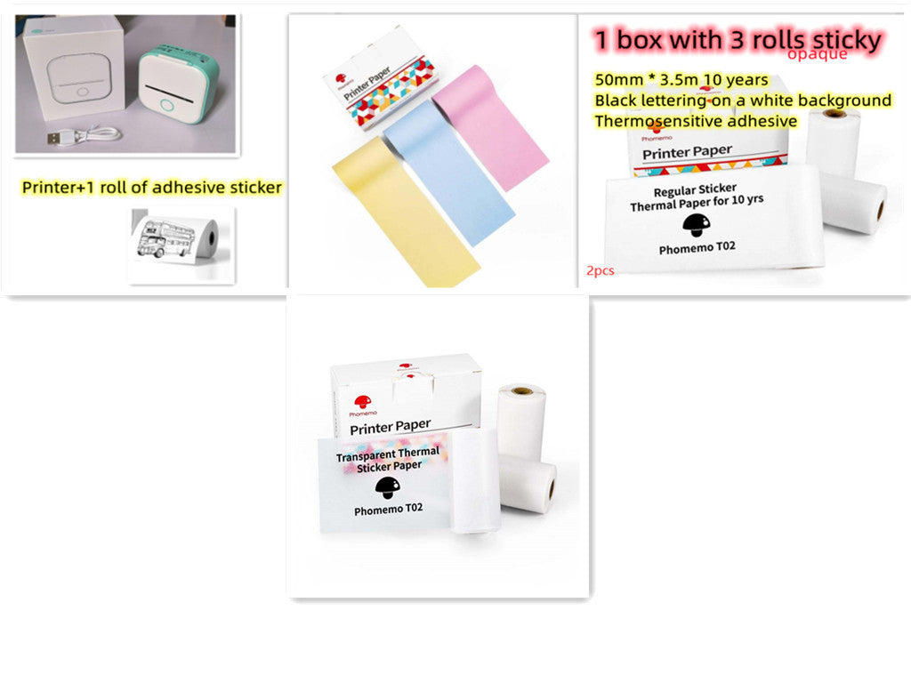 Portable Mini Thermal Label & Photo Printer – Bluetooth Compatible Set9 USB Infinite Avenue