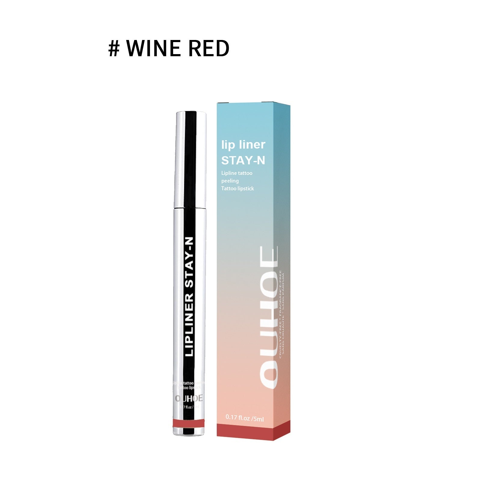 Lip Liner Pen Dark Brown Waterproof Long Lasting Plump Soft Lip Gloss Makeup Cosmetics Wine Red 1PC Infinite Avenue