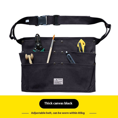 Multi-pocket Kit Apron Female Gardening Practical Carpenter Electrician Mechanic Male Apron Thick Canvas Black Infinite Avenue