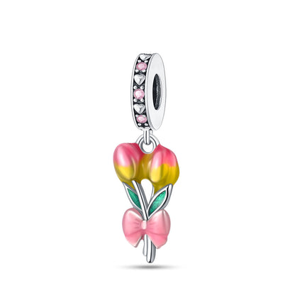 Mother's Day Gift Alloy Hanging Ornament Beads Tulip Pendant Infinite Avenue