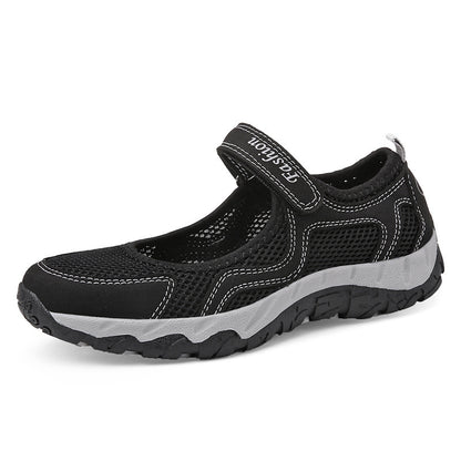 Summer Walking Women's Breathable Middle-aged Shoes Soft Bottom Non-slip Black Infinite Avenue