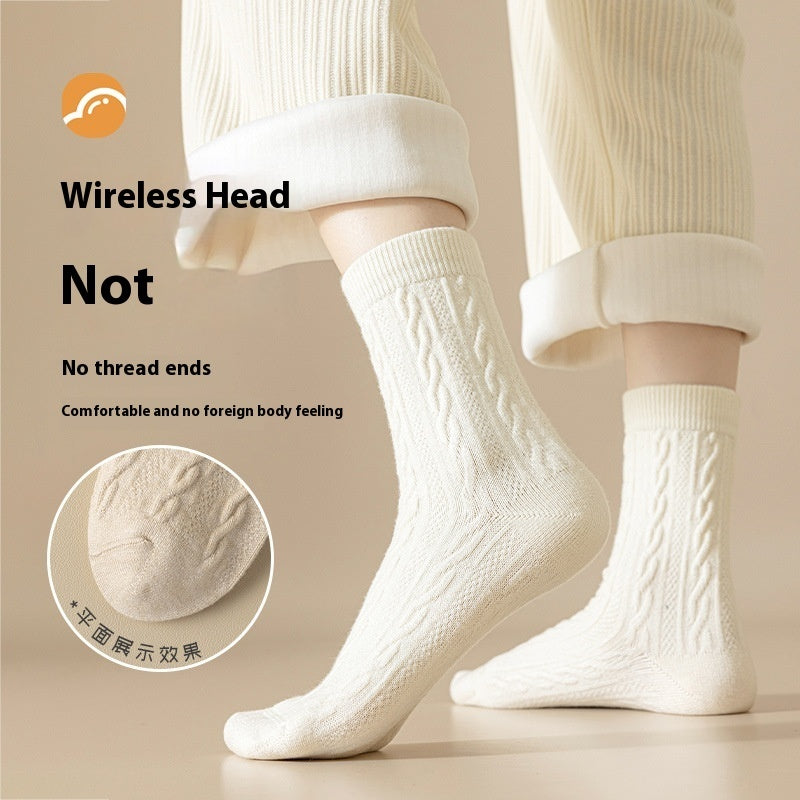 Autumn Winter Thickened Mid-Calf Cotton Socks for Women Infinite Avenue