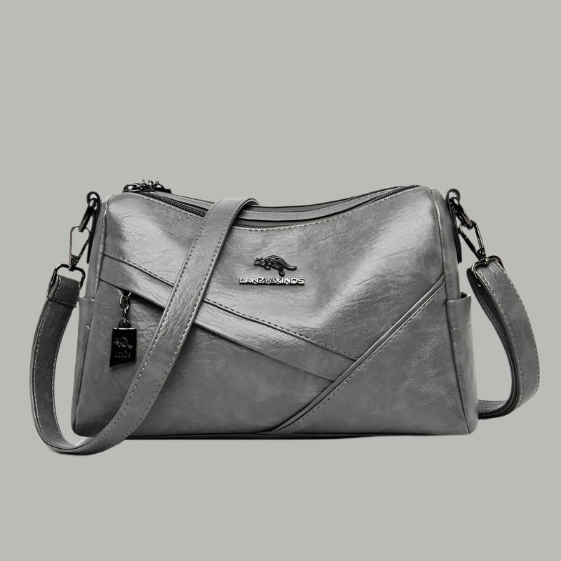 New Soft Leather Shoulder Bag – Large-Capacity Crossbody Gray Infinite Avenue