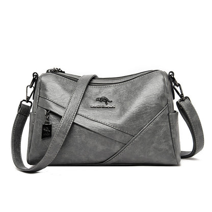 New Fashion Soft Leather Shoulder Large-capacity Crossbody Bag Gray Infinite Avenue