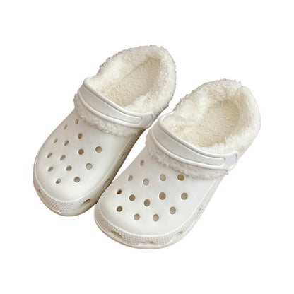 Hole Shoes Plush Cotton Cover Fleece Lined Warm Removable Washable Couple Lining Thickened Infinite Avenue