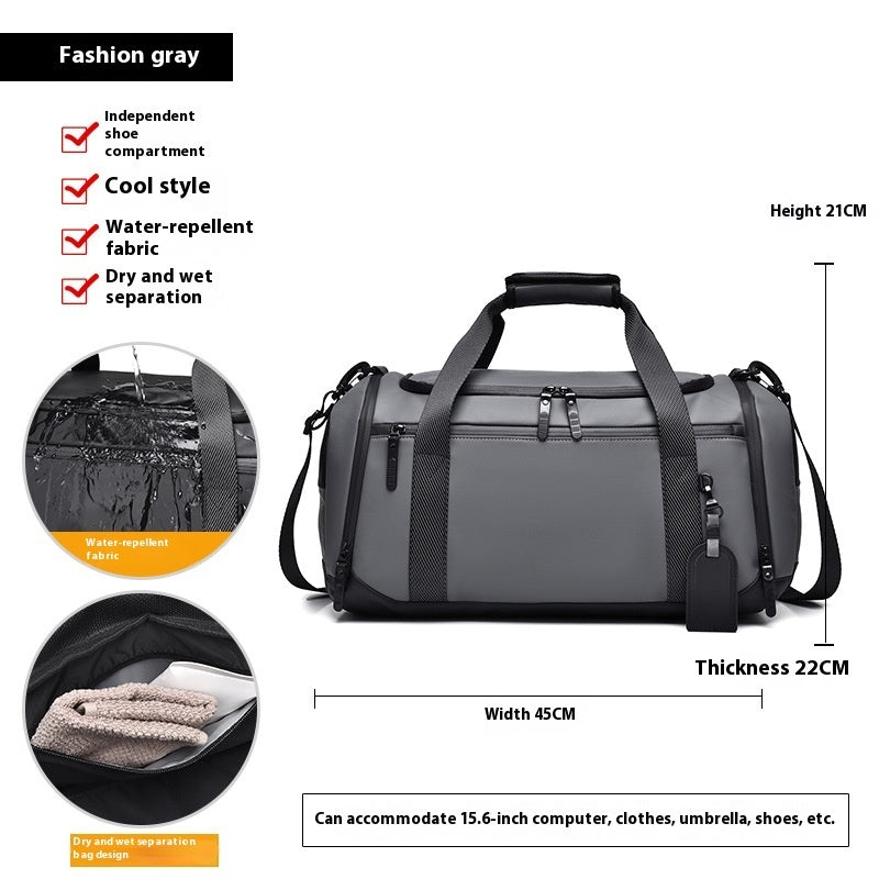 Large Capacity Travel Bag – Dry & Wet Separation, Shoe Storage Fashion Gray Infinite Avenue