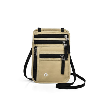 Multi-functional Credentials Travel Passport Bag Abroad Khaki Infinite Avenue