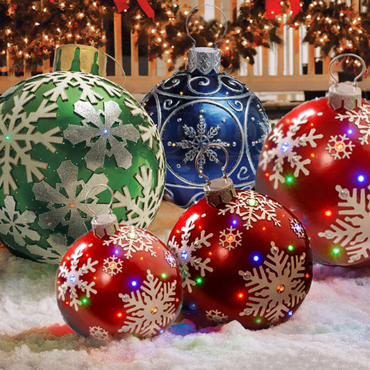 60CM Inflatable PVC Christmas Ball – Outdoor Tree Ornament Infinite Avenue