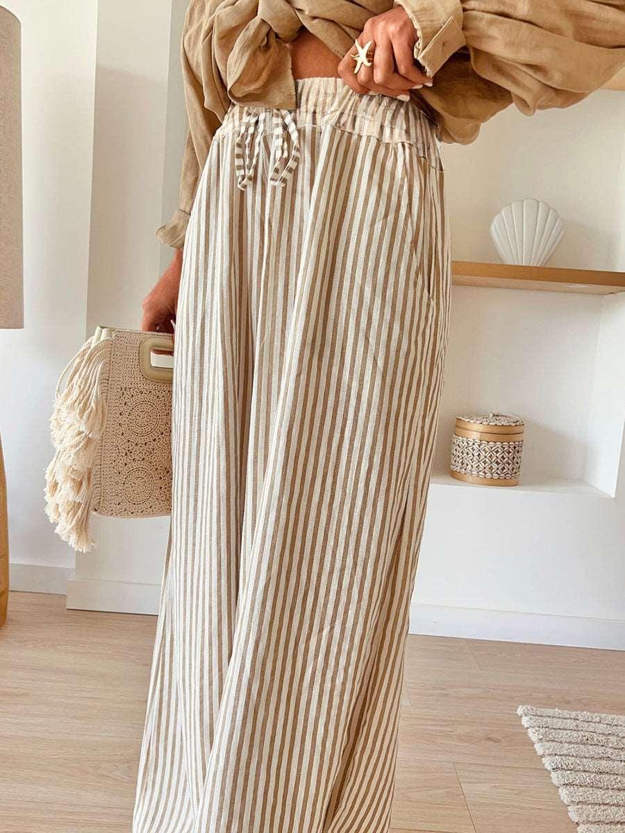 Fashion Striped Drawstring Casual Pants For Women - Infinite Avenue