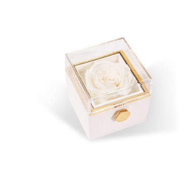 Fashion Acrylic Rotating Rose Jewelry Box Whitebox Infinite Avenue