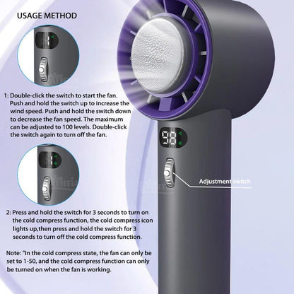 Portable Handheld Turbo Fan with 3000mAh Battery - Infinite Avenue